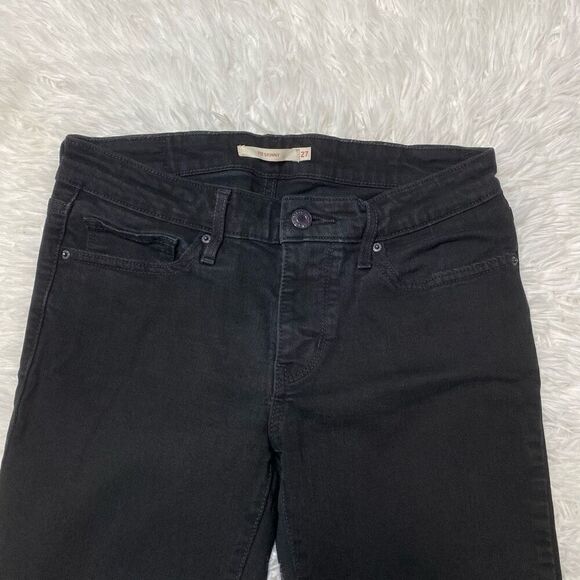 Levis 711 Skinny Black Jeans Womens Size 27x30 Mid Rise Stretch Comfort - Picture 2 of 10